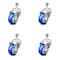 Service Caster 3.5 Inch Blue Polyurethane Wheel Swivel 1/2 Inch Threaded Stem Caster Set SCC SCC-TS20S3514-PPUB-BLUE-121315-4 - alternate 1